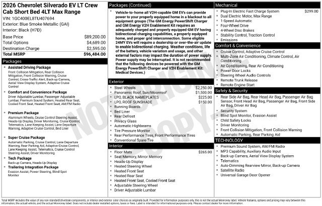 Used 2026 Chevrolet Silverado EV LT AWD/4WD image 7