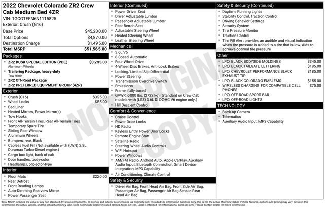 Used 2022 Chevrolet Colorado ZR2 w/ ZR2 Dusk Special Edition AWD/4WD image 6