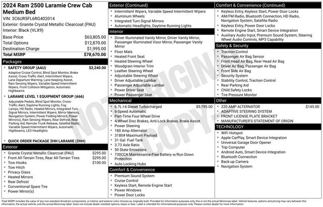 Used 2024 RAM 2500 Laramie w/ Safety Group image 33
