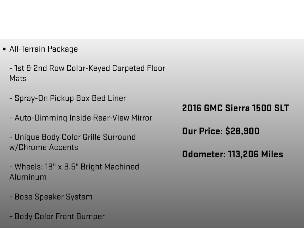 Used 2016 GMC Sierra 1500 SLT w/ All-Terrain Package AWD/4WD image 26