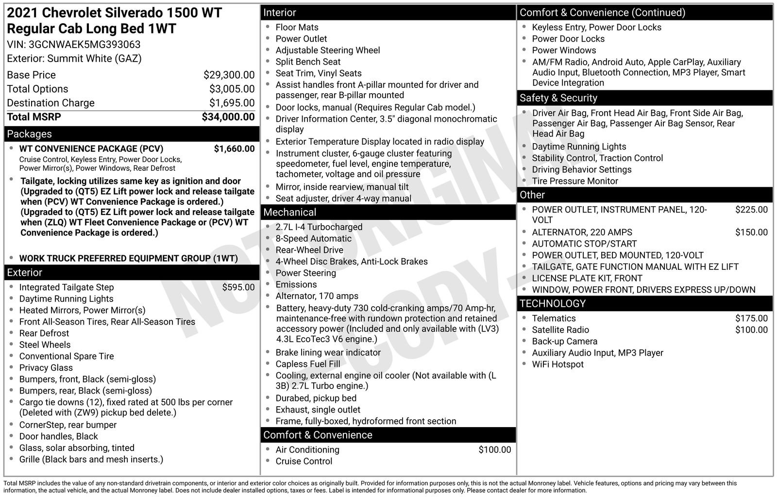 Used 2021 Chevrolet Silverado 1500 W/T w/ WT Convenience Package RWD image 6