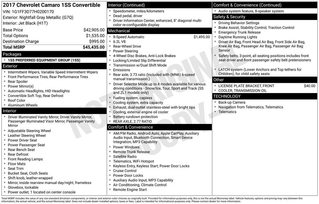 Used 2017 Chevrolet Camaro SS image 32