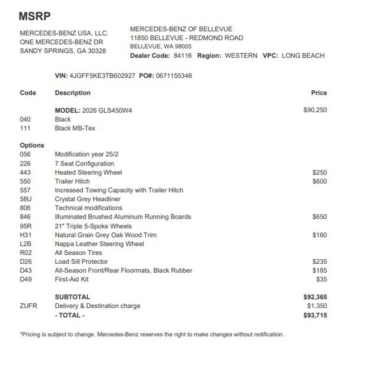 Certified 2026 Mercedes-Benz GLS 450 4MATIC image 3