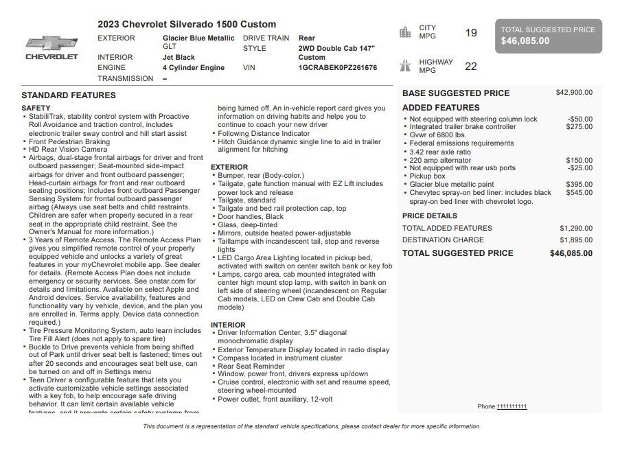 Certified 2023 Chevrolet Silverado 1500 Custom RWD image 35