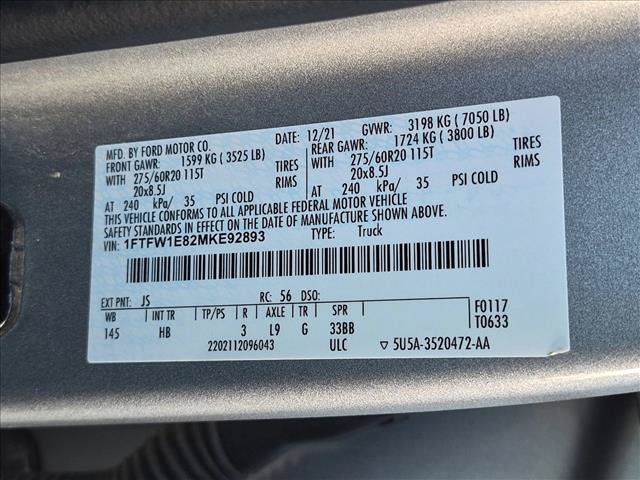 Used 2021 Ford F150 Lariat w/ Equipment Group 502A High AWD/4WD image 14