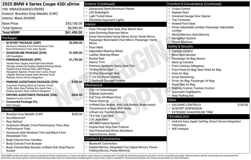 New 2025 BMW 430i xDrive Coupe w/ M Sport Package image 2
