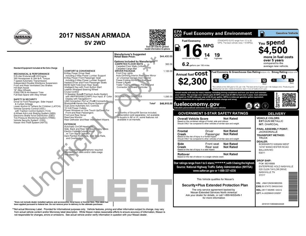 Used 2017 Nissan Armada SV w/ Driver Package RWD image 48
