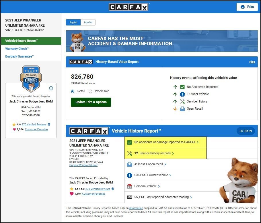 Used 2021 Jeep Wrangler Unlimited Sahara 4xe w/ Cold Weather Group image 14