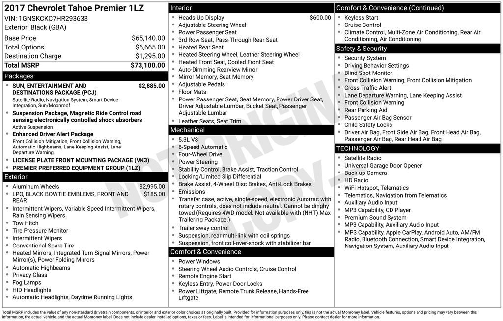 Used 2017 Chevrolet Tahoe Premier AWD/4WD image 10