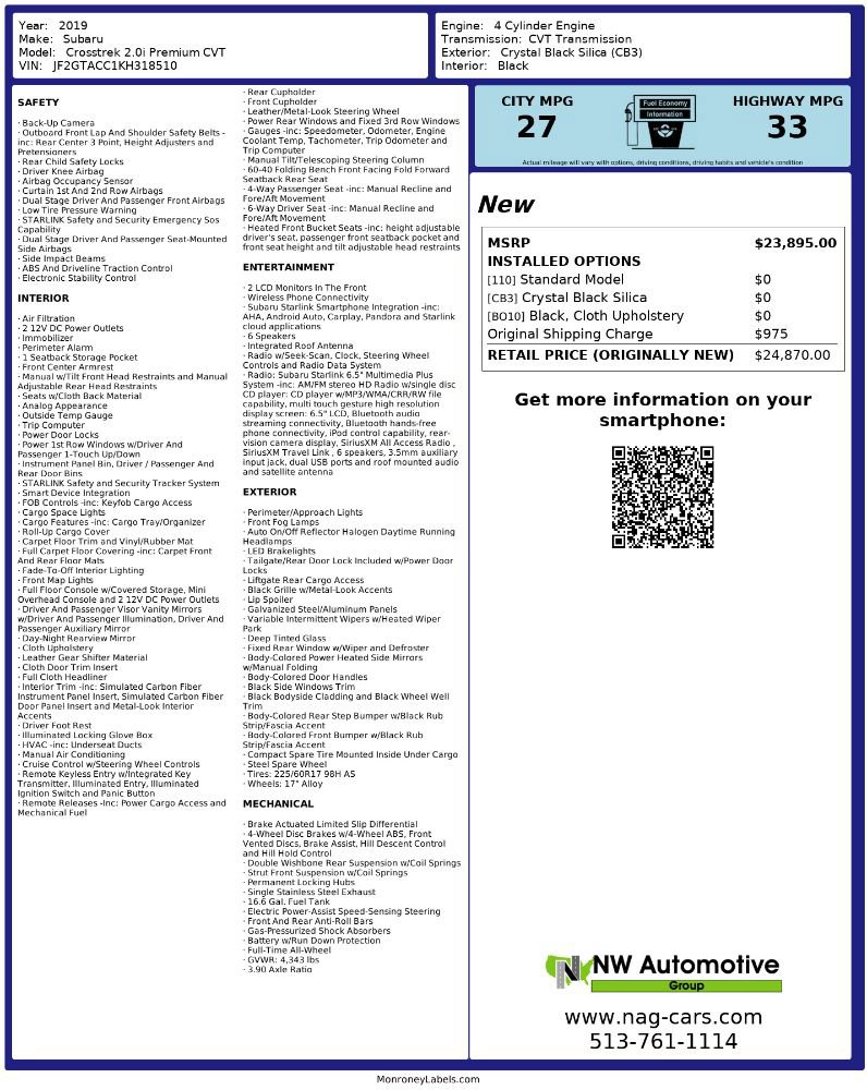 Used 2019 Subaru Crosstrek 2.0i Premium image 2