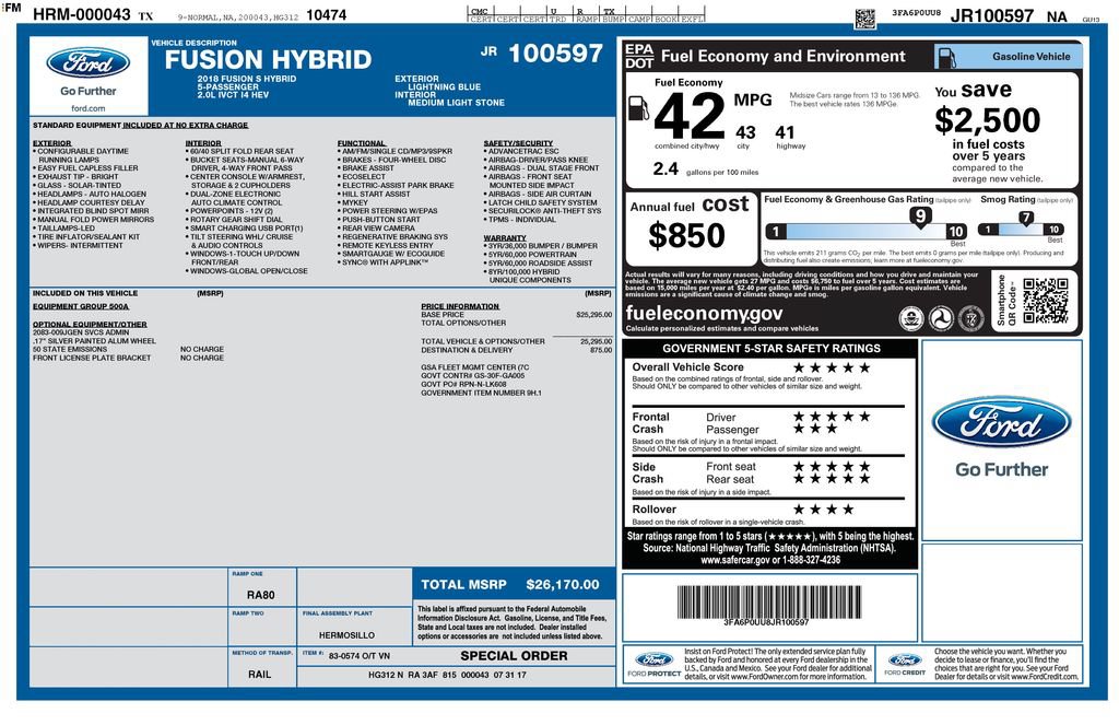 Certified 2018 Ford Fusion S FWD image 30
