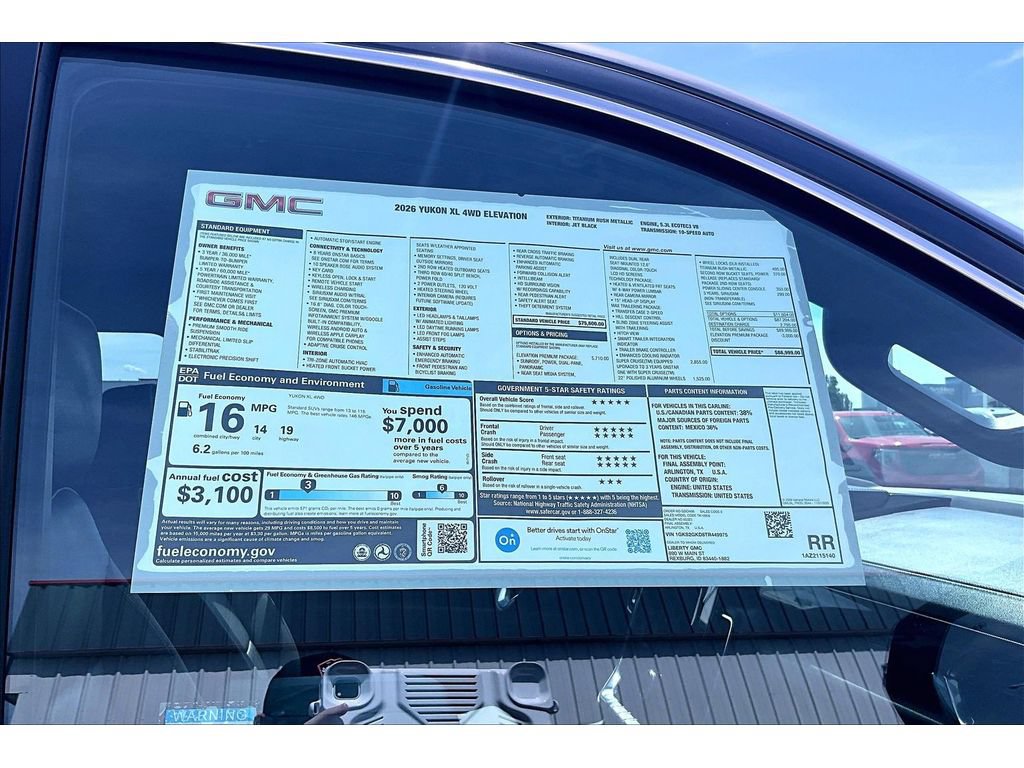 New 2026 GMC Yukon XL Elevation w/ Elevation Premium Package AWD/4WD image 12