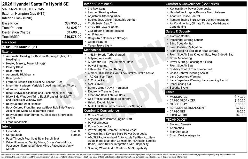 New 2026 Hyundai Santa Fe SE image 5