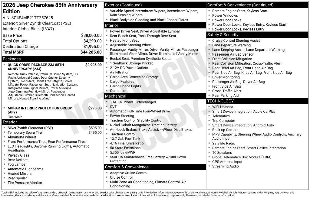 New 2026 Jeep Cherokee Laredo AWD/4WD image 1