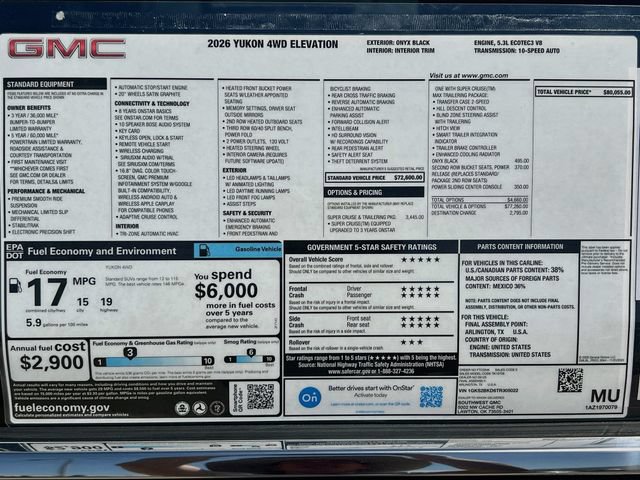New 2026 GMC Yukon Elevation AWD/4WD image 21