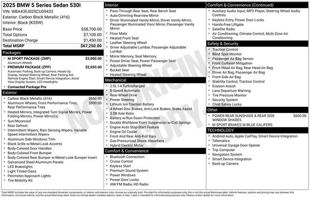 Certified 2025 BMW 530i w/ M Sport Package image 11