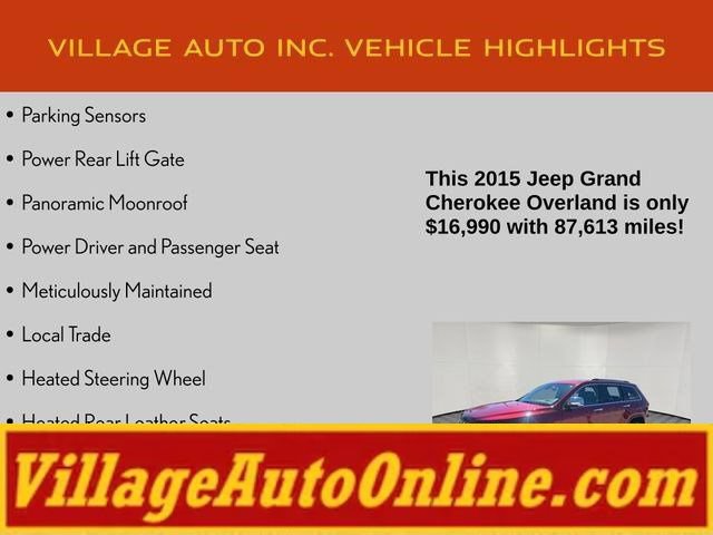 Used 2015 Jeep Grand Cherokee Overland w/ Advanced Technology Group AWD/4WD image 16