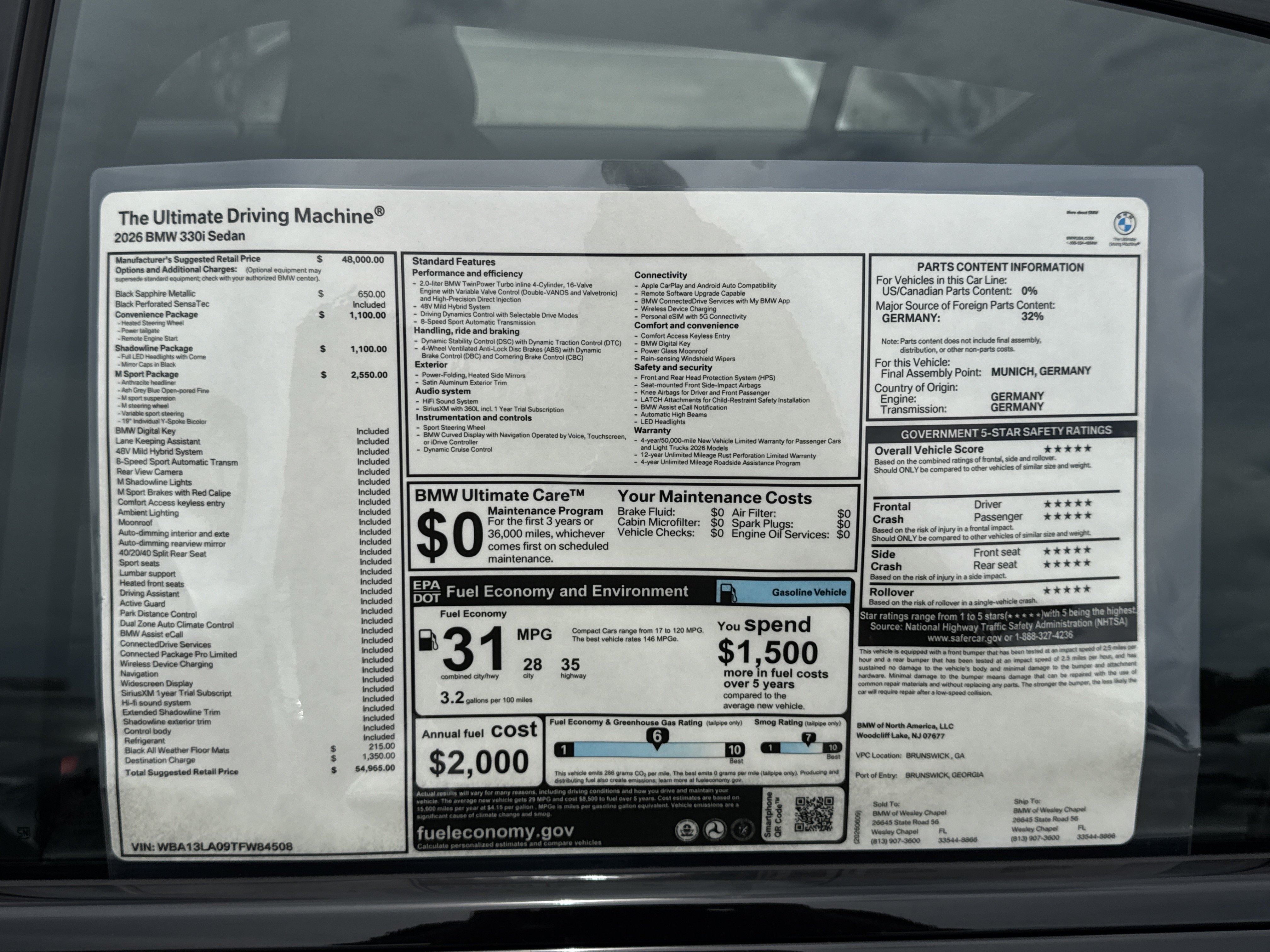 New 2026 BMW 330i Sedan w/ M Sport Package RWD image 26