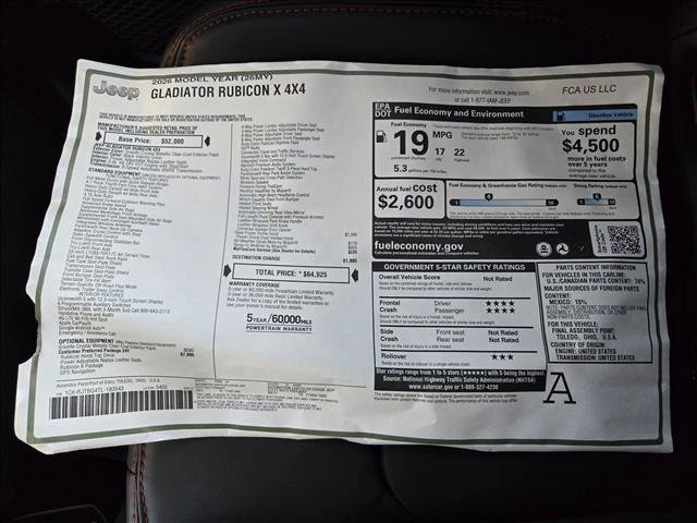 New 2026 Jeep Gladiator Rubicon AWD/4WD image 18