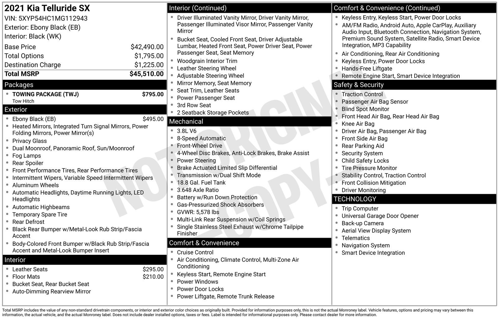 Used 2021 Kia Telluride SX w/ Towing Package FWD image 7