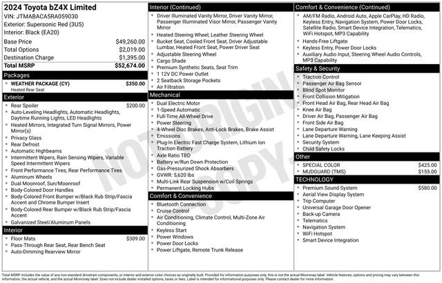 Used 2024 Toyota bZ4X Limited w/ Weather Package image 15