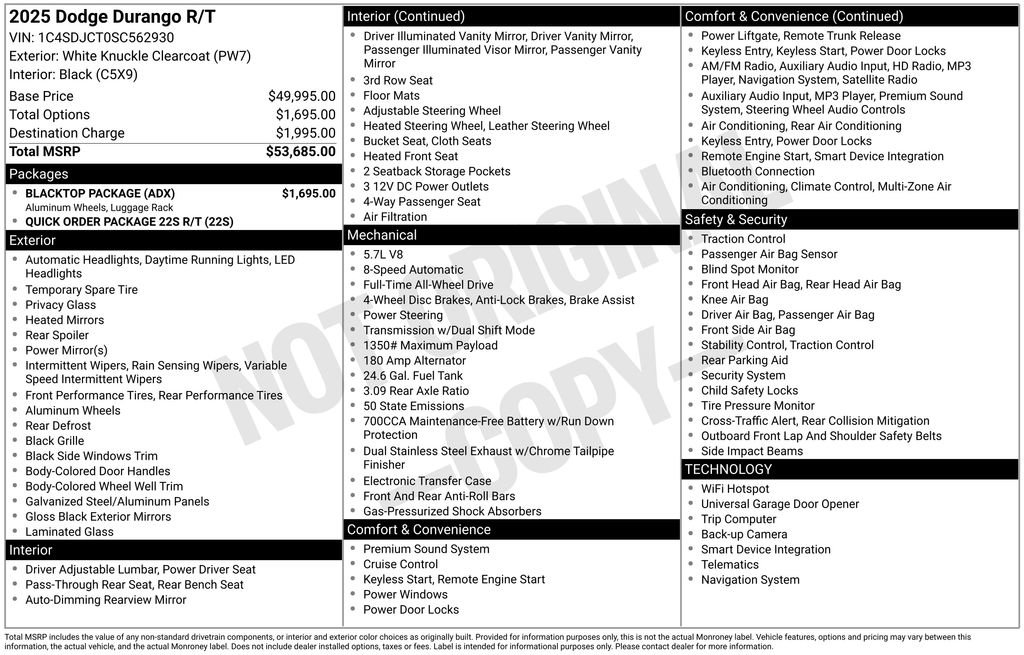 New 2025 Dodge Durango R/T w/ Blacktop Package image 6