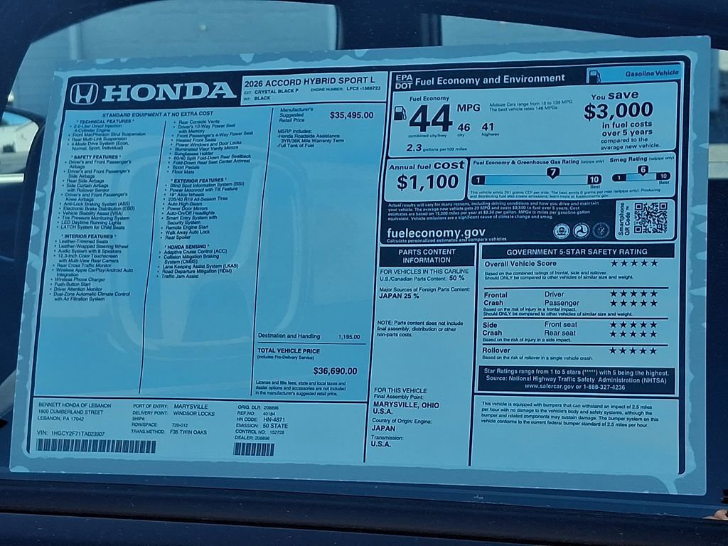 New 2026 Honda Accord Sport image 3