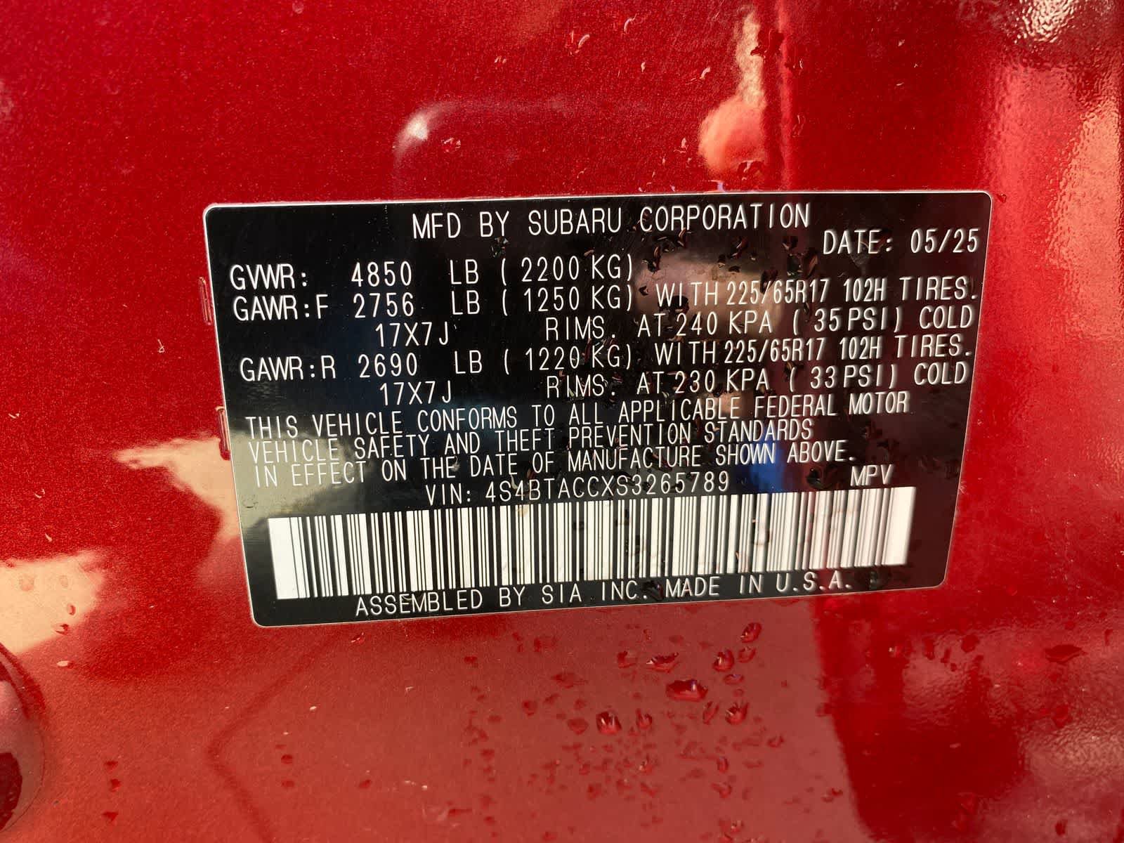 Certified 2025 Subaru Outback Premium image 31