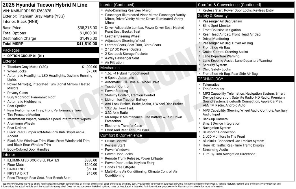 Used 2025 Hyundai Tucson N Line AWD/4WD image 6