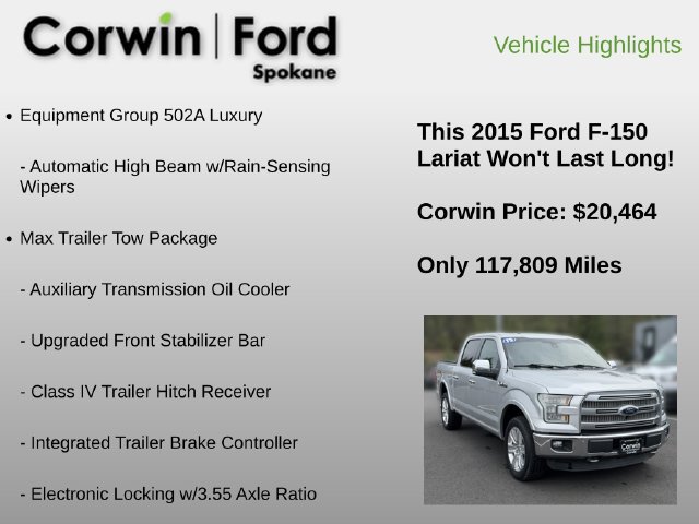 Used 2015 Ford F150 Lariat w/ Equipment Group 502A Luxury AWD/4WD image 18
