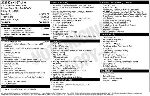 Certified 2025 Kia K4 EX w/ GT-Line Premium Package FWD image 35