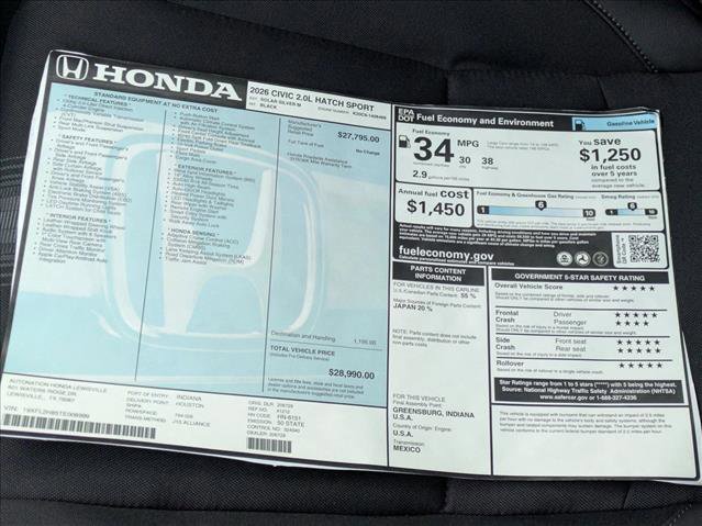 New 2026 Honda Civic Sport image 17