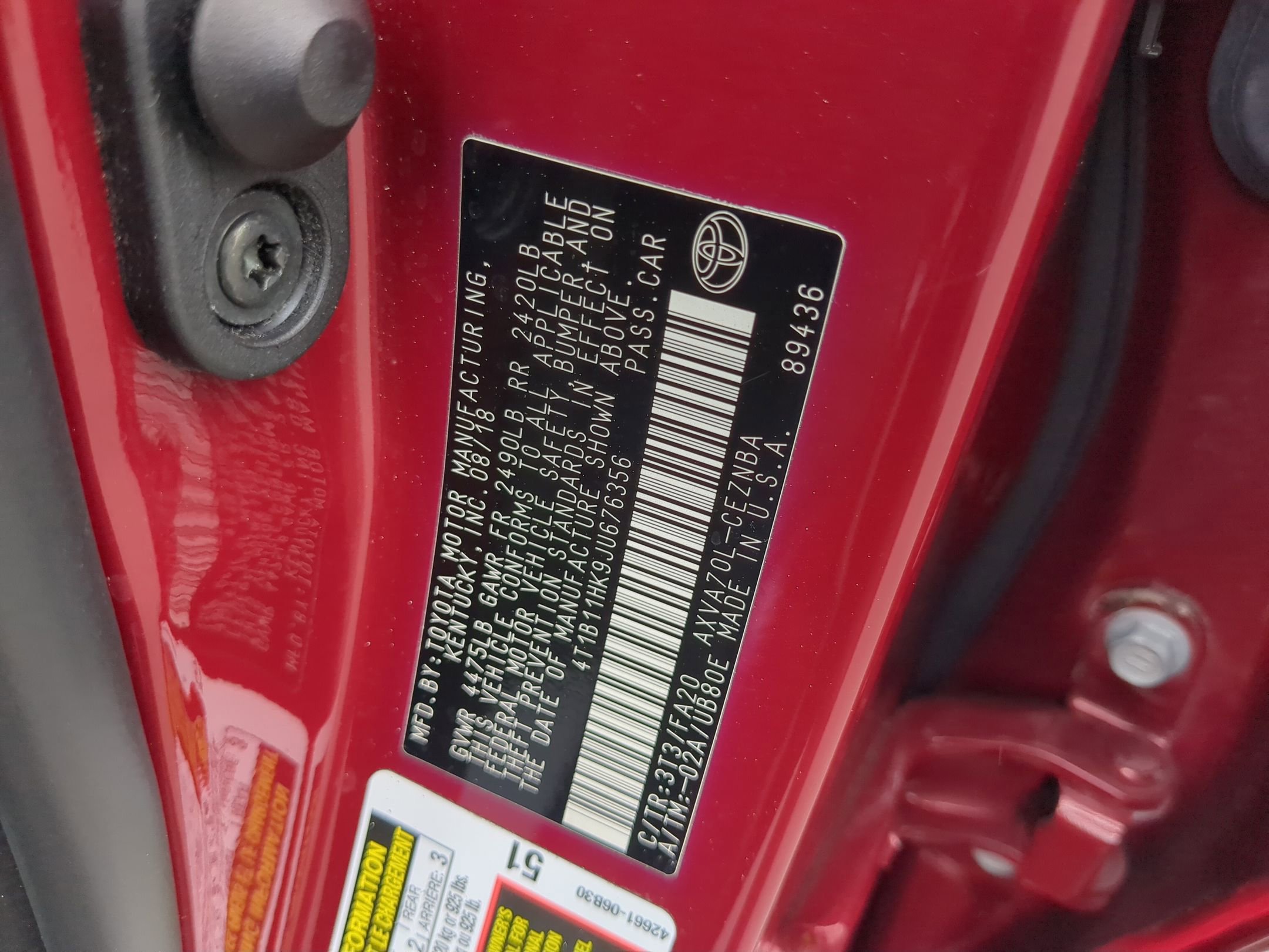 Used 2018 Toyota Camry LE FWD image 29