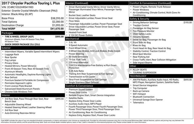 Used 2017 Chrysler Pacifica Touring-L Plus w/ Tire & Wheel Group image 5