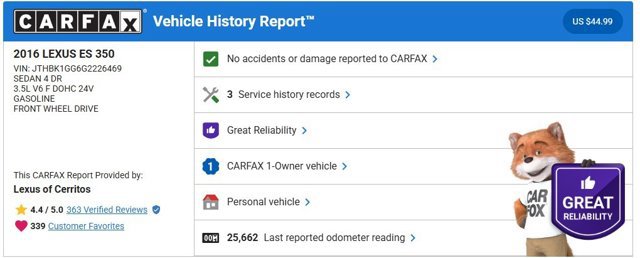 Used 2016 Lexus ES 350 w/ Luxury Package w/Wood Trim image 2