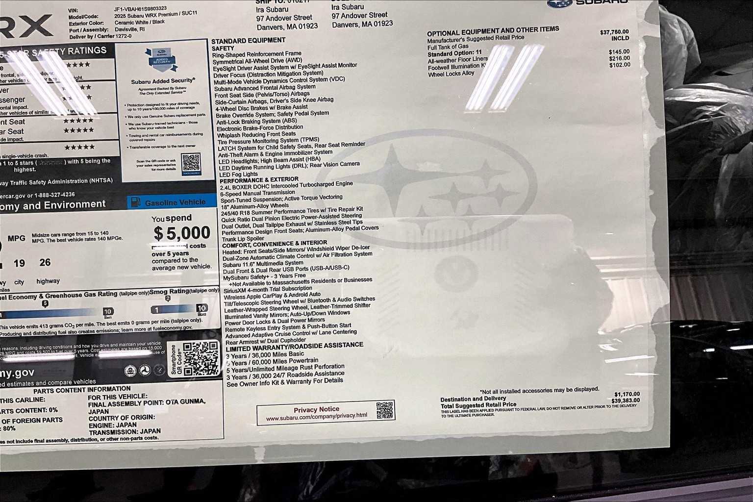 New 2025 Subaru WRX Premium image 19