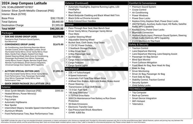 Used 2024 Jeep Compass Latitude w/ Sun and Sound Group AWD/4WD image 33