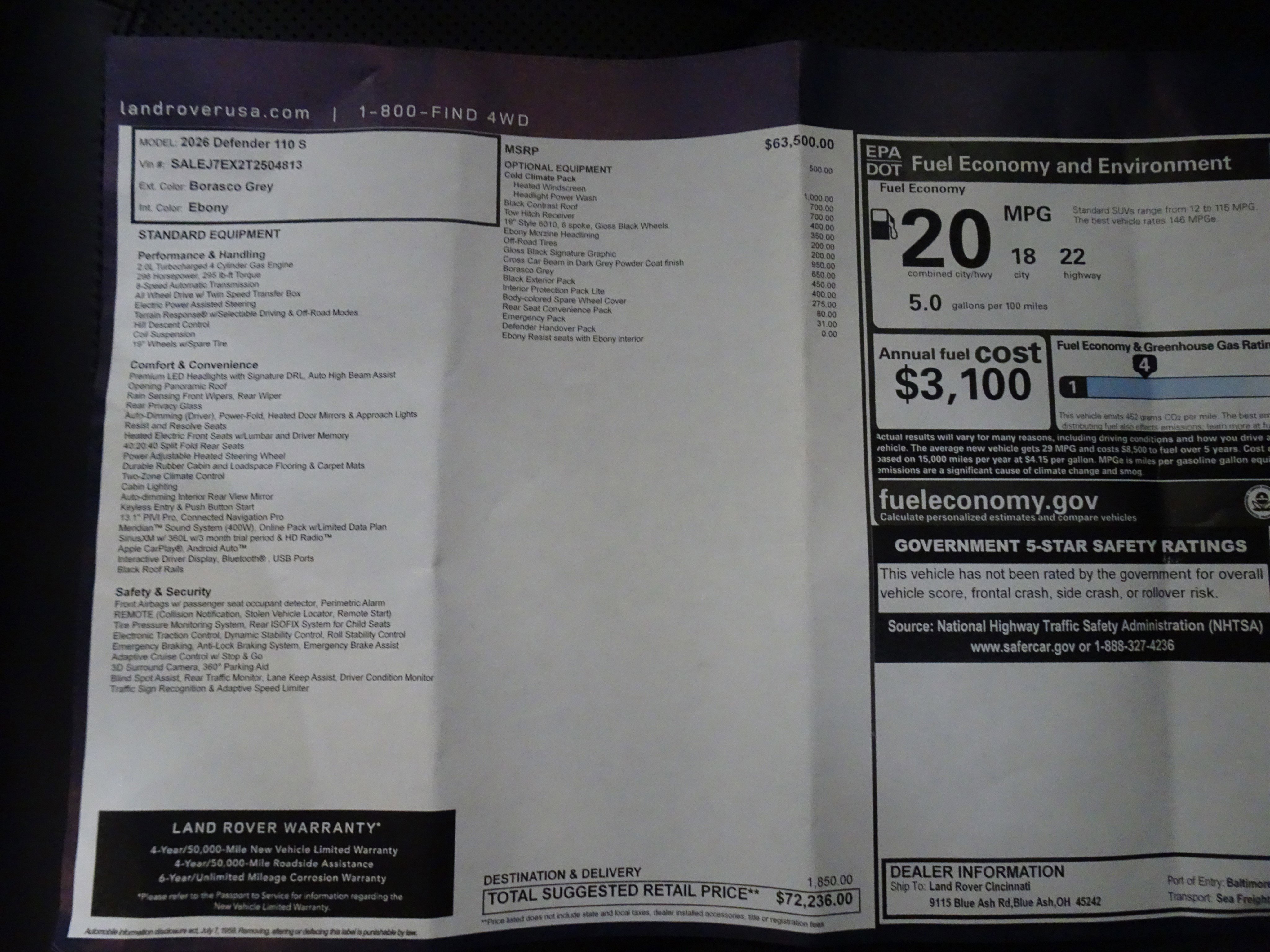 New 2026 Land Rover Defender 110 S image 6