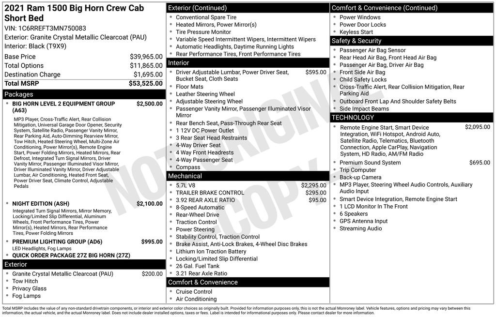 Used 2021 RAM 1500 Big Horn RWD image 5