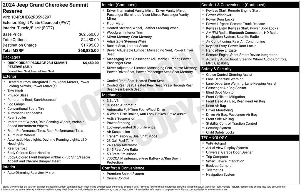 Certified 2024 Jeep Grand Cherokee Summit AWD/4WD image 54