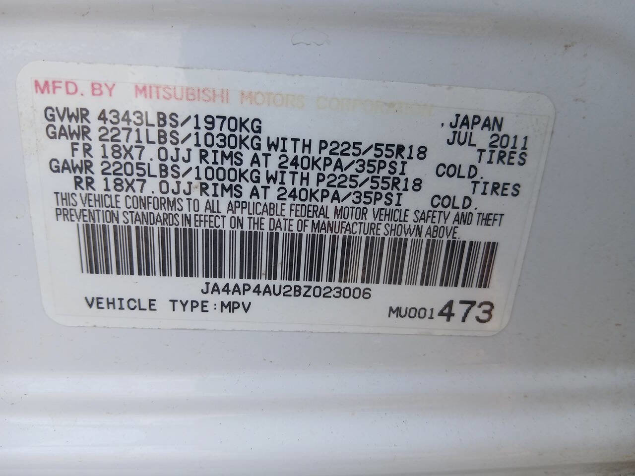 Used 2011 Mitsubishi Outlander Sport SE FWD image 16
