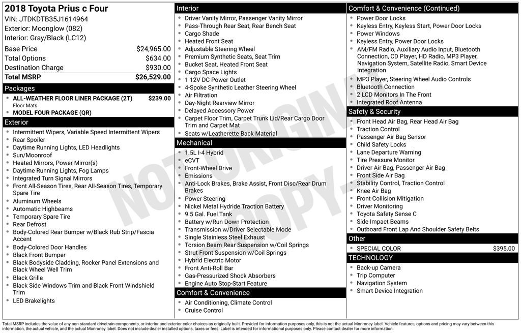 Used 2018 Toyota Prius C Four image 3