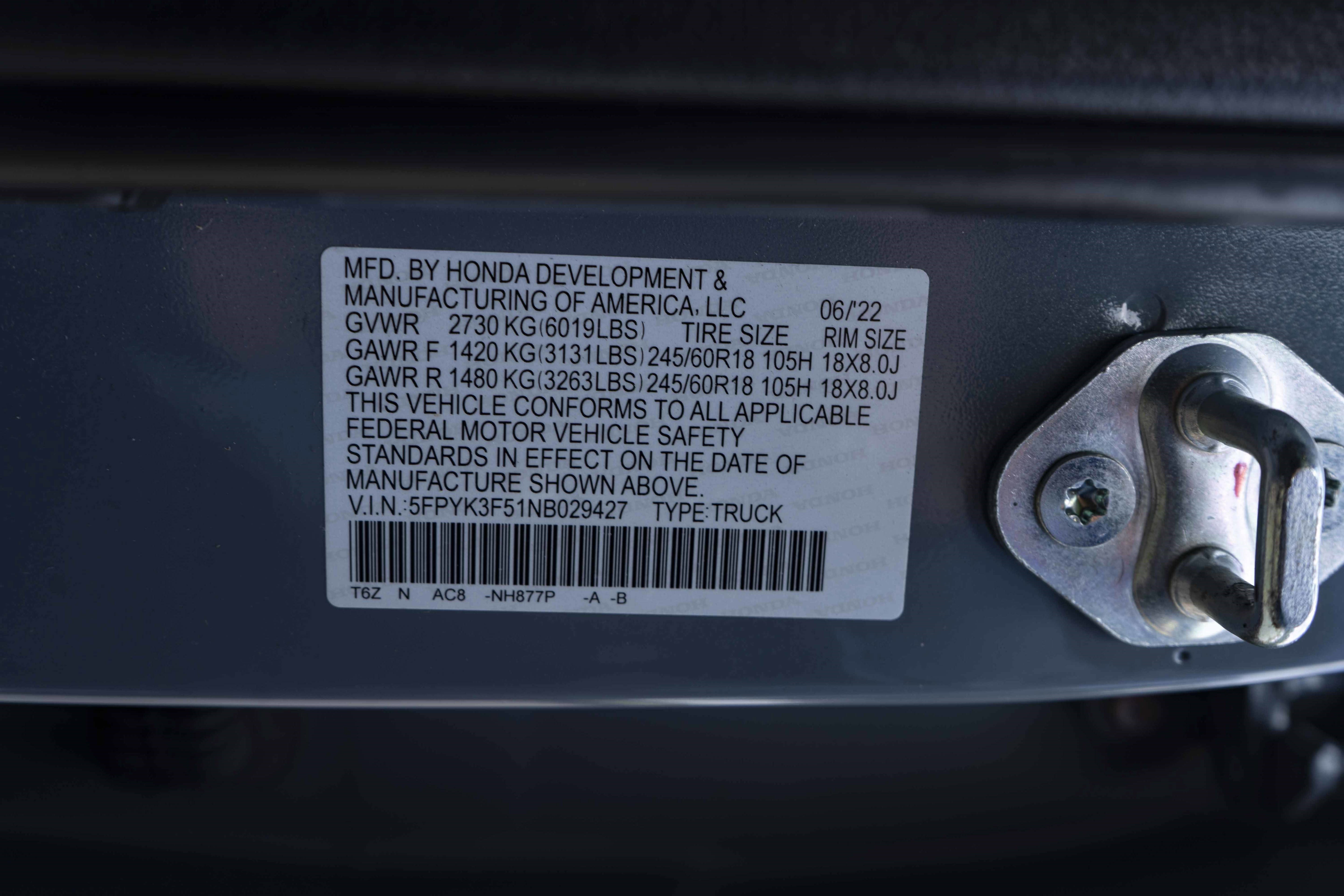 Used 2022 Honda Ridgeline RTL image 45