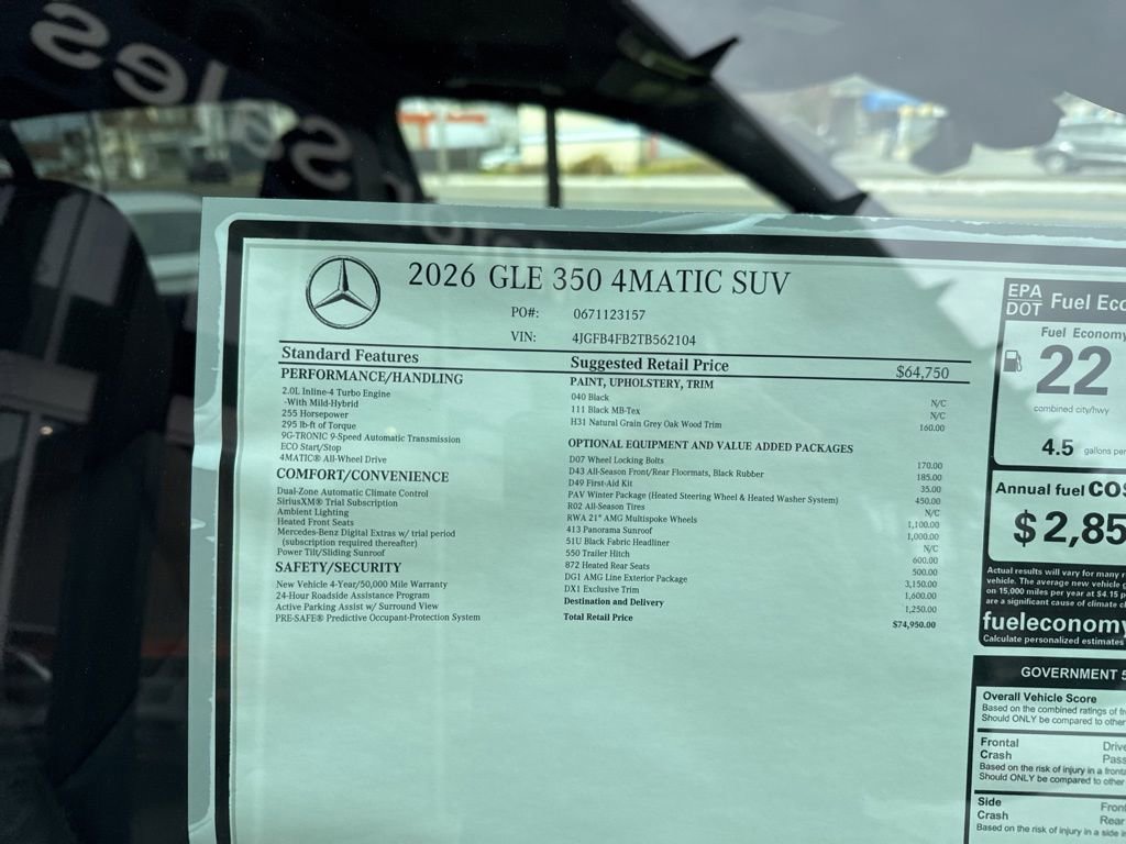 New 2026 Mercedes-Benz GLE 350 4MATIC image 13
