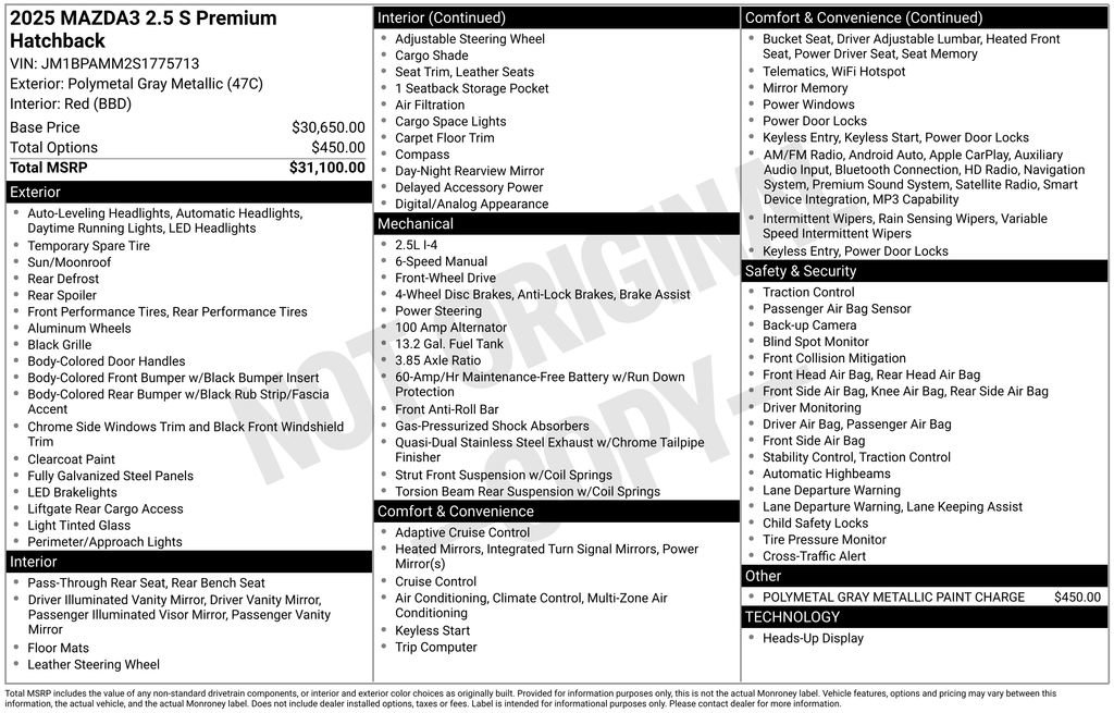 New 2025 MAZDA MAZDA3 2.5 S Hatchback w/ Premium Pkg image 4