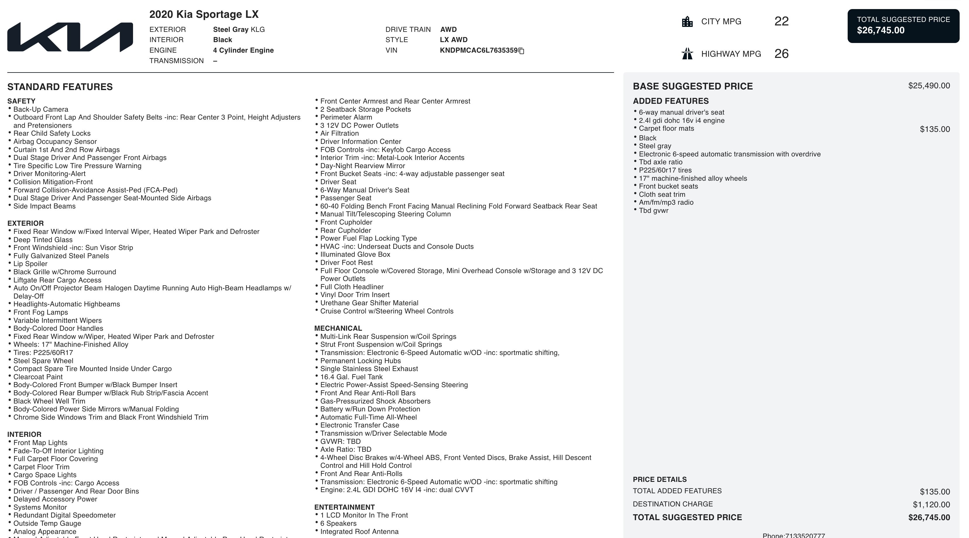 Used 2020 Kia Sportage LX image 3