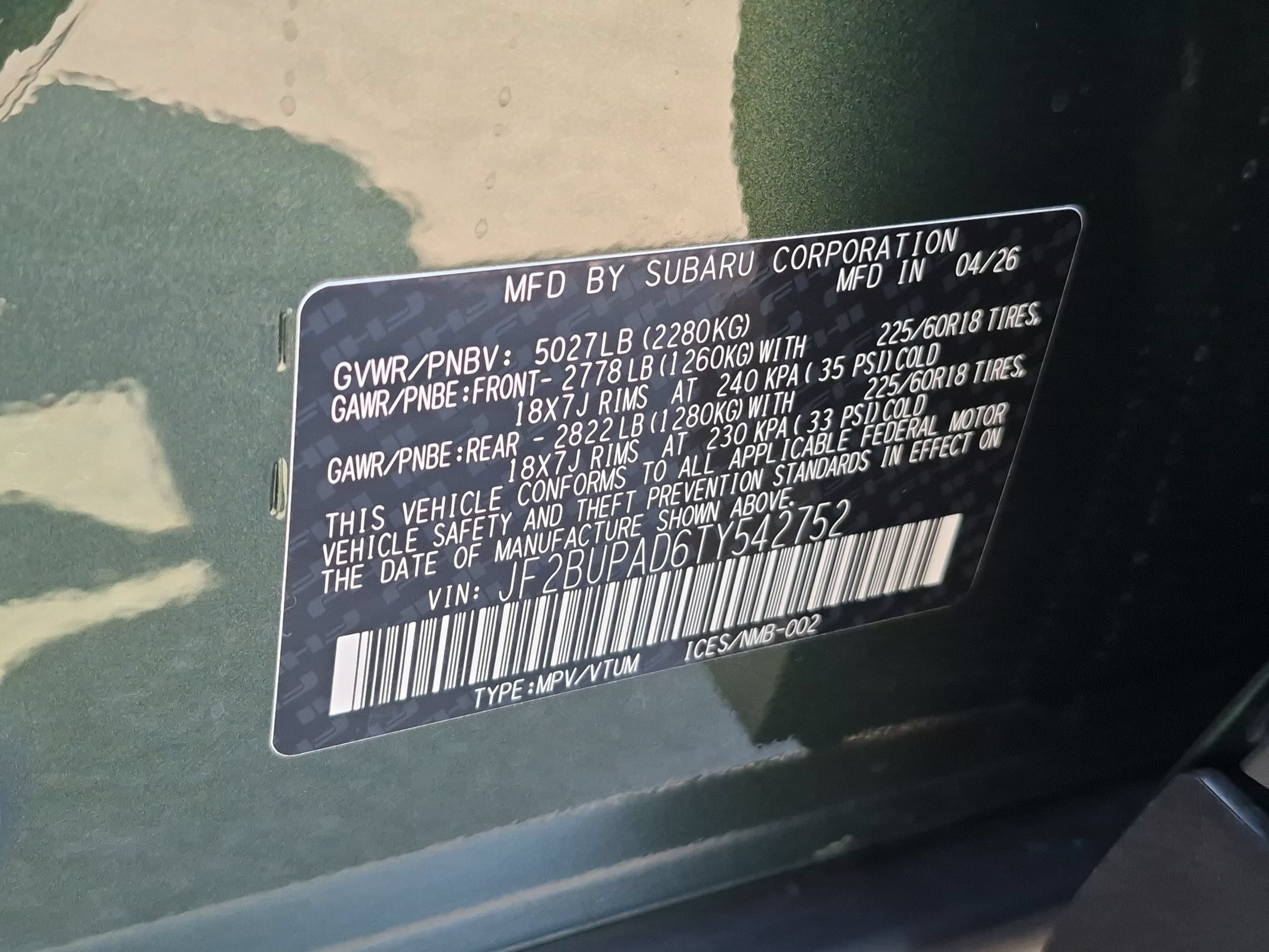 Certified 2026 Subaru Outback Premium AWD/4WD image 25