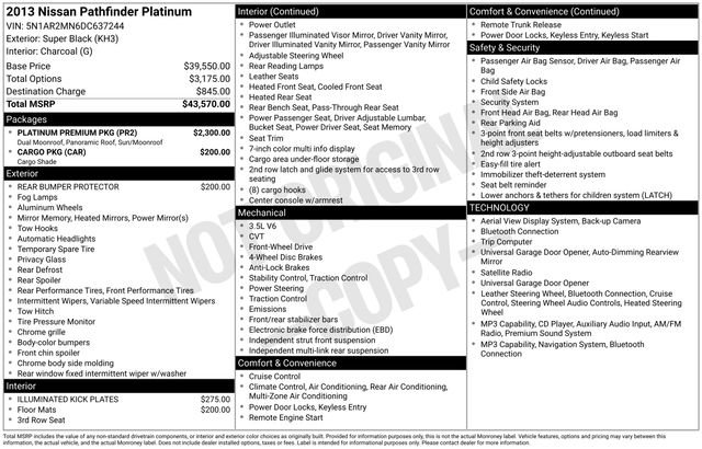 Used 2013 Nissan Pathfinder Platinum w/ Platinum Premium Pkg image 12