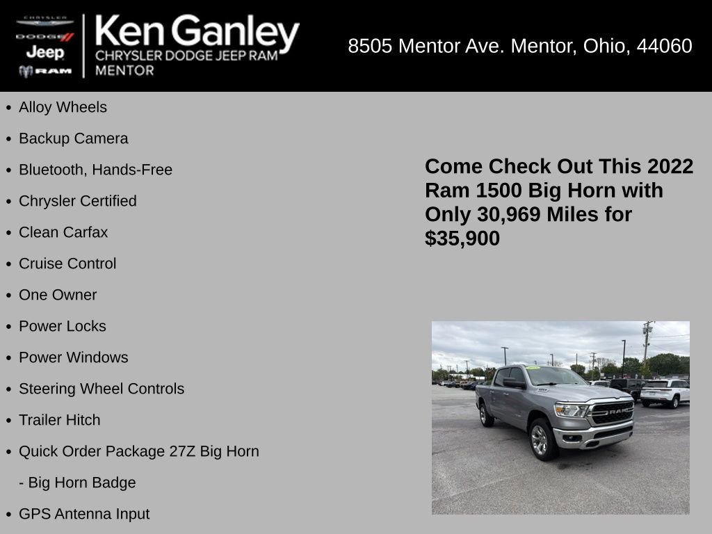 Certified 2022 RAM 1500 Big Horn AWD/4WD image 5