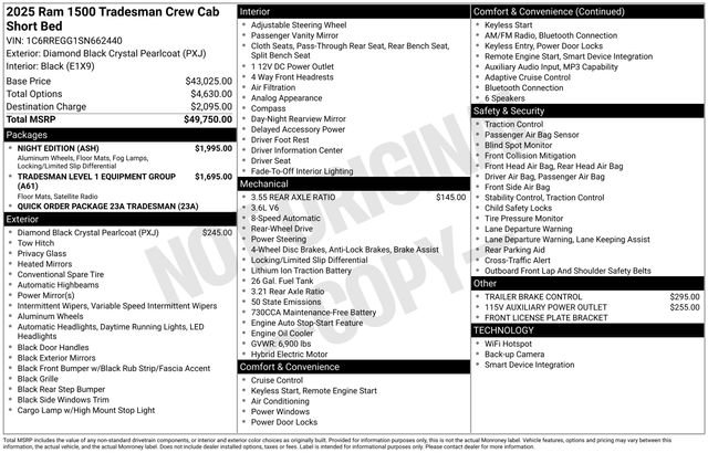 Used 2025 RAM 1500 Tradesman w/ Night Edition RWD image 3